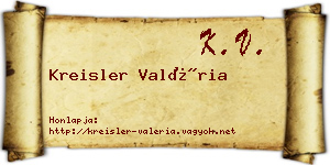 Kreisler Valéria névjegykártya